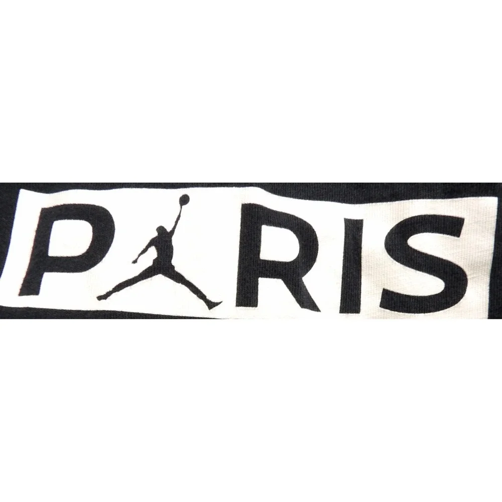 Jordan PSG Paris Saint Germain Jumpman Shirt Cotton Men L Black Graphic Tee
